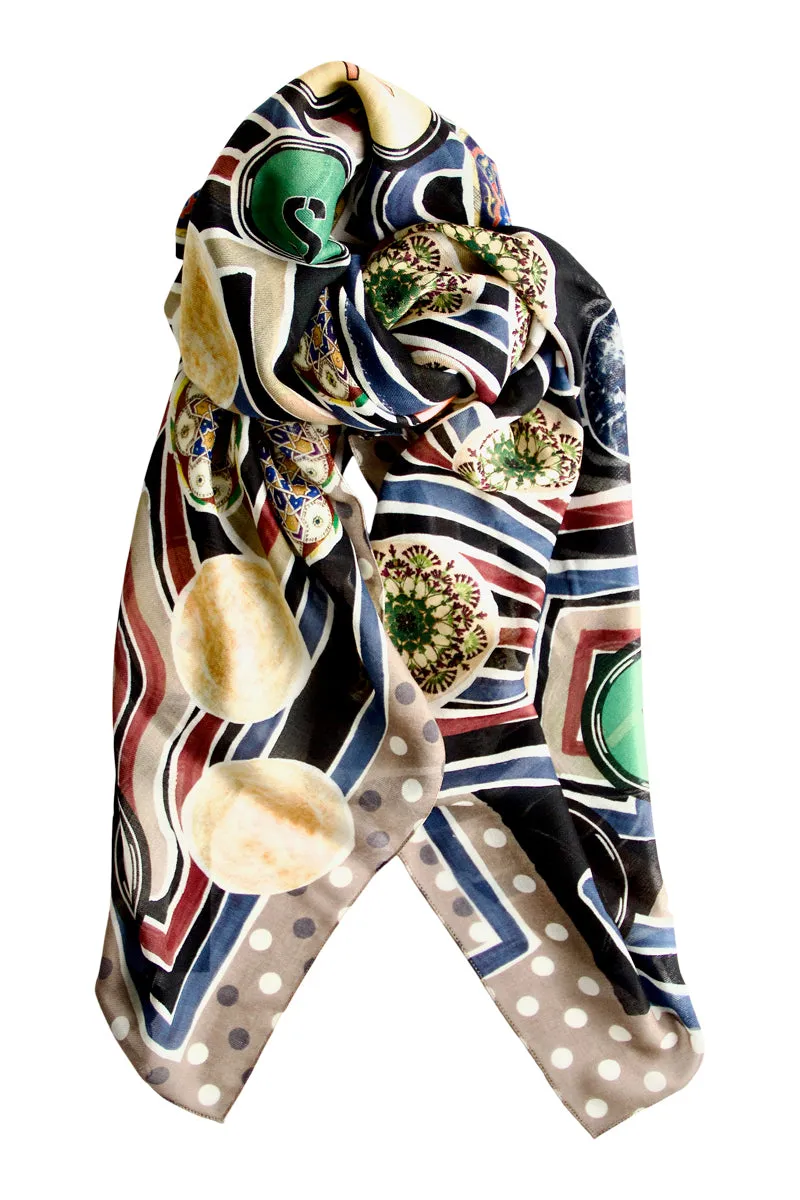 Cashmere oversized scarf "Mysterious Game" - Lacroix