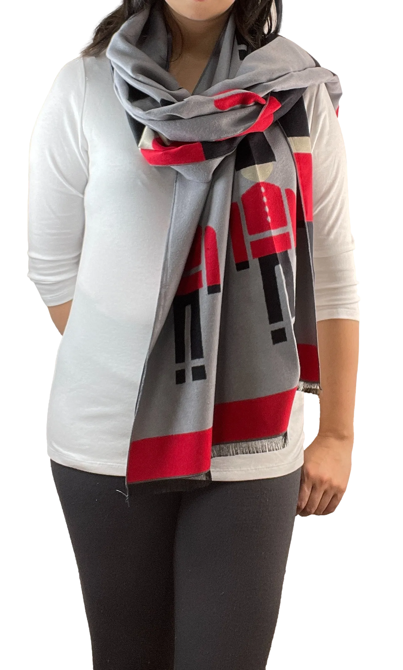 Cashmere Pashmina Wrap Shawl Stole for Women Reversible Nutcracker Print