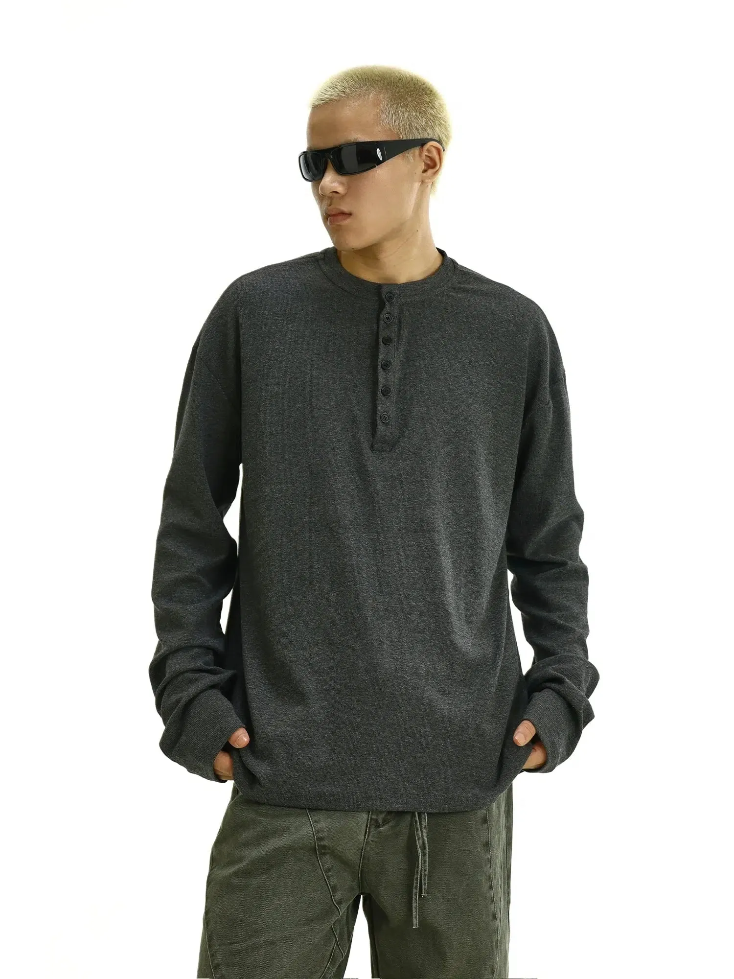 Casual Long Sleeve Henley Shirt