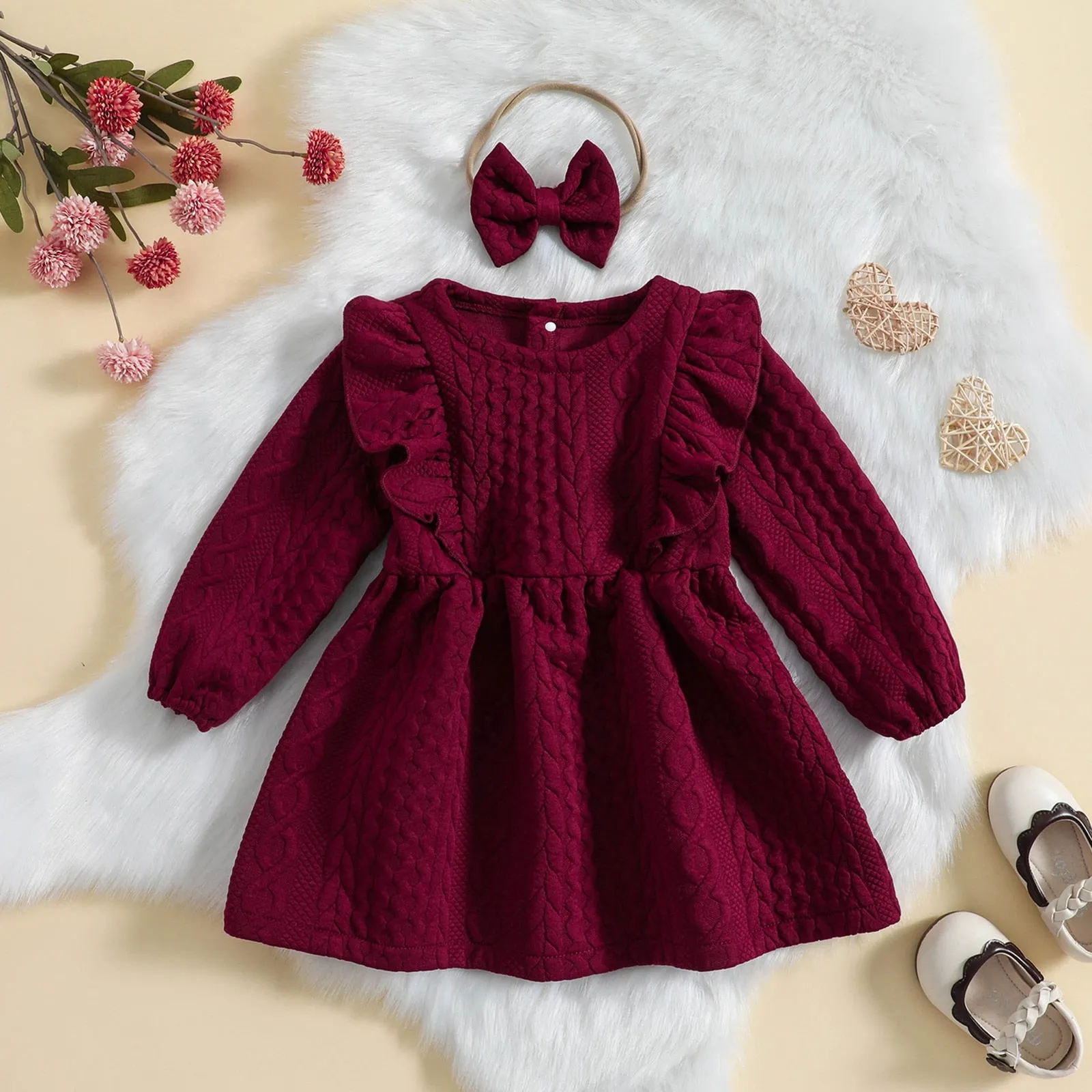 CECILIA Cable Knit Dress with Headband