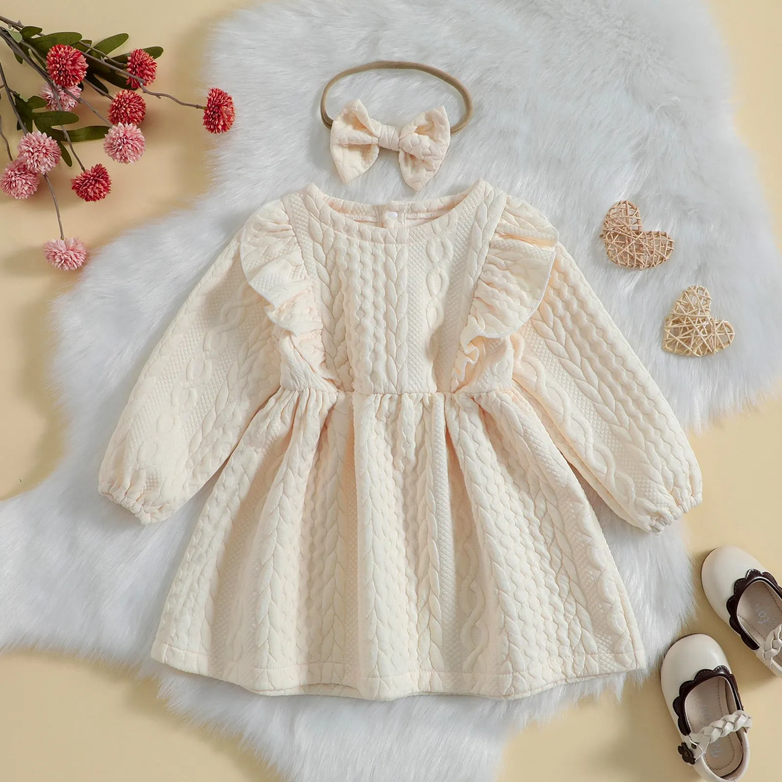 CECILIA Cable Knit Dress with Headband