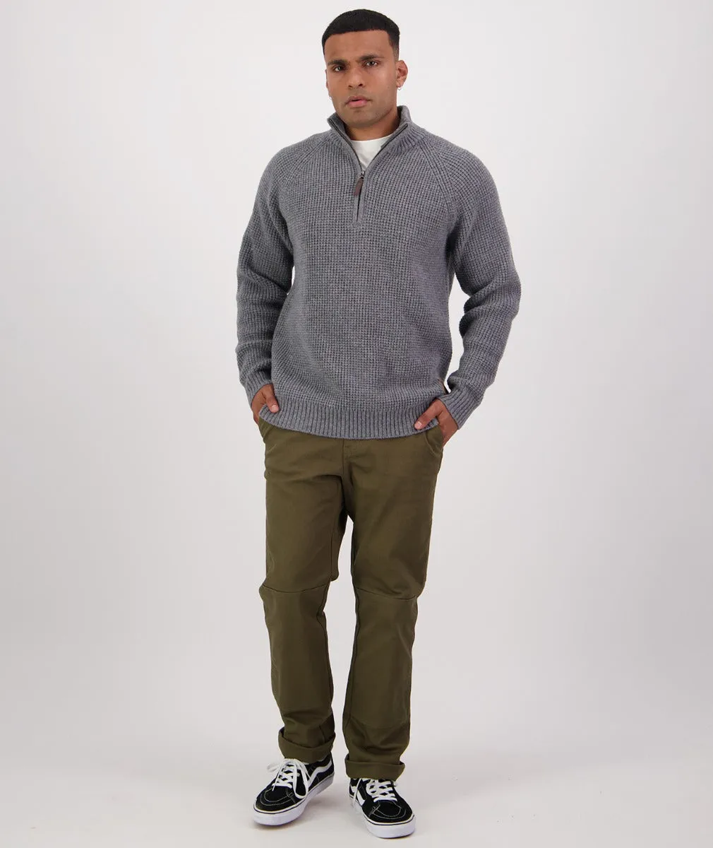 Chalky Island Waffle Jumper - Grey Marle