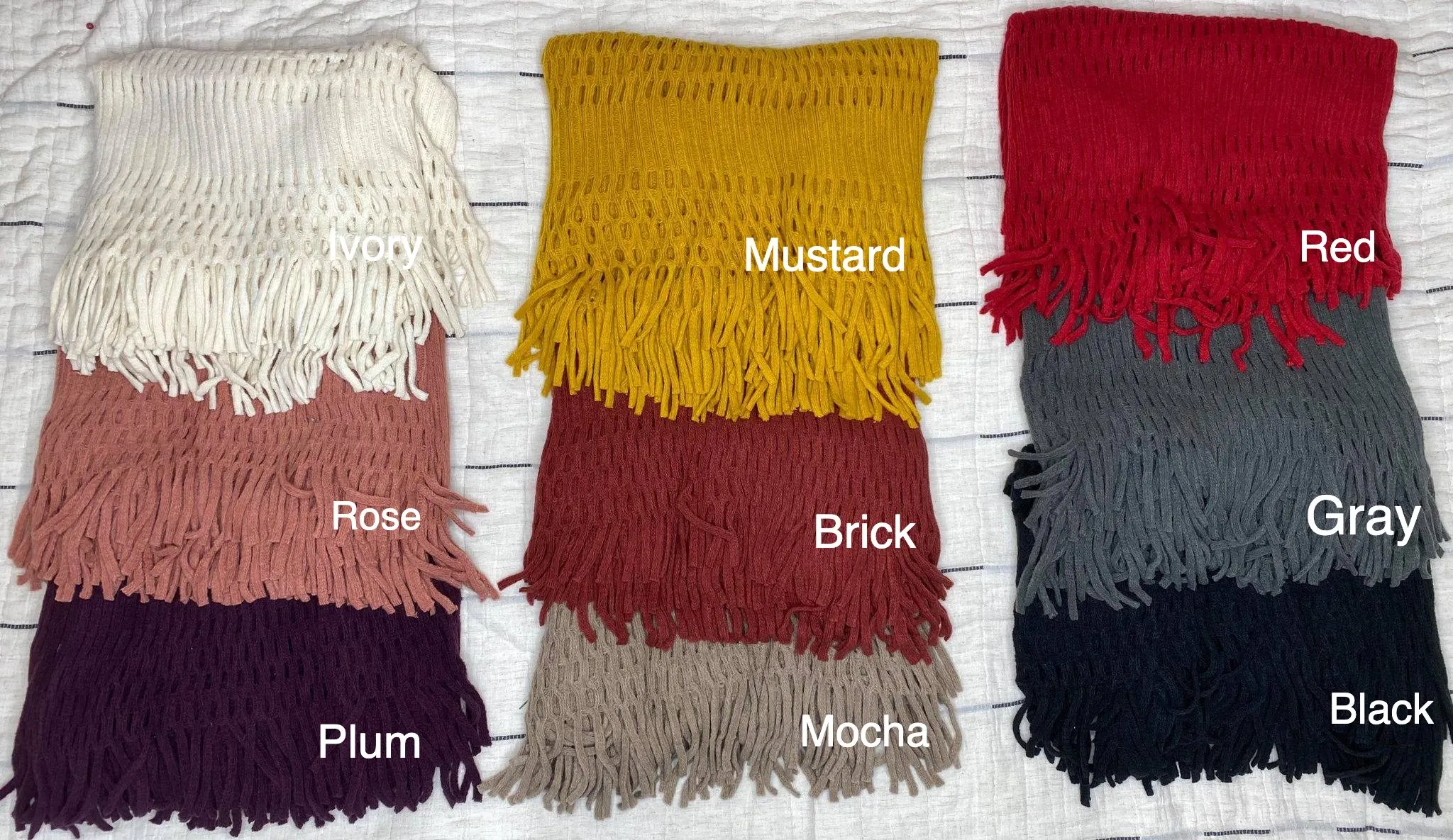 Chenille Fringe Knit Infinity Scarf - Final Sale