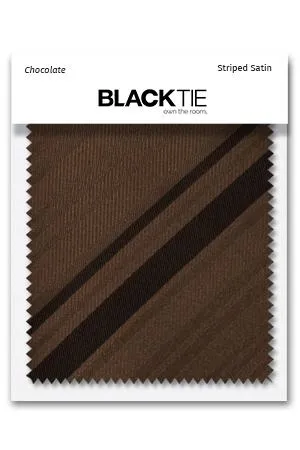 Chocolate Striped Satin Fabric Swatch