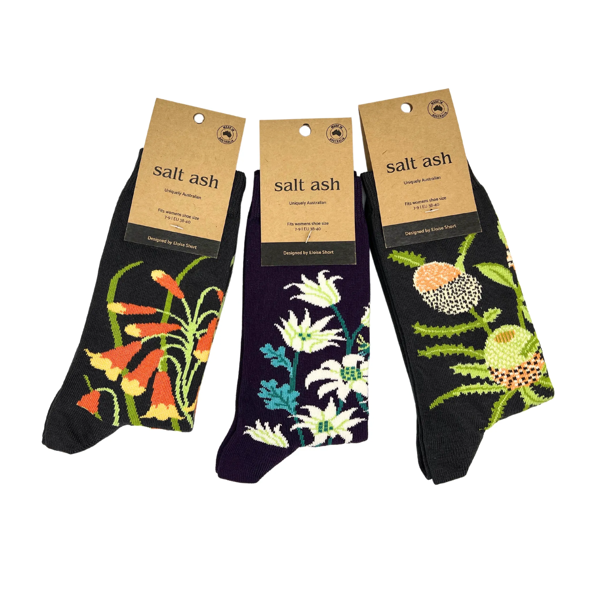 Christmas Bells Women's Crew Socks - Australian Botanical Range