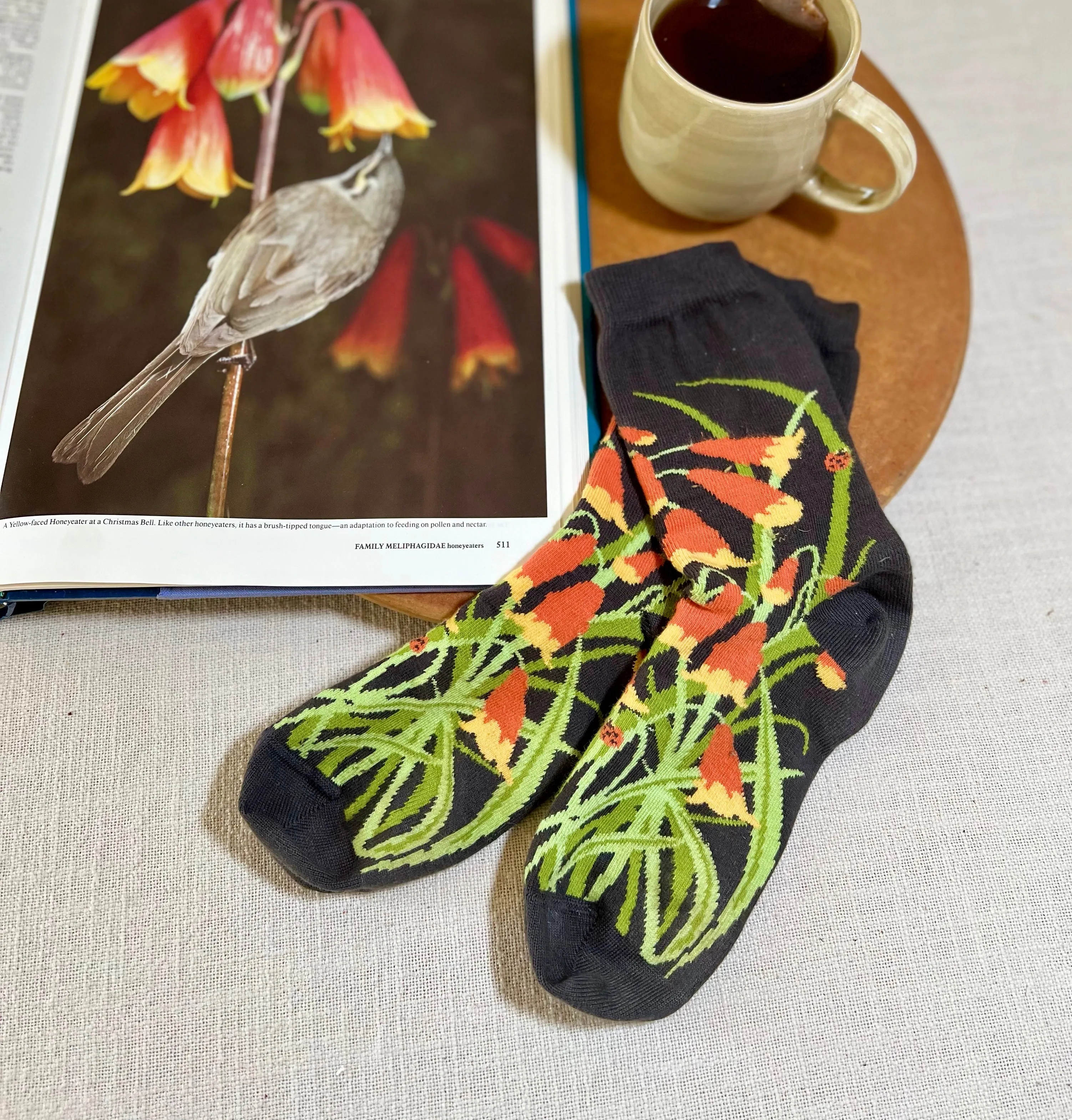 Christmas Bells Women's Crew Socks - Australian Botanical Range