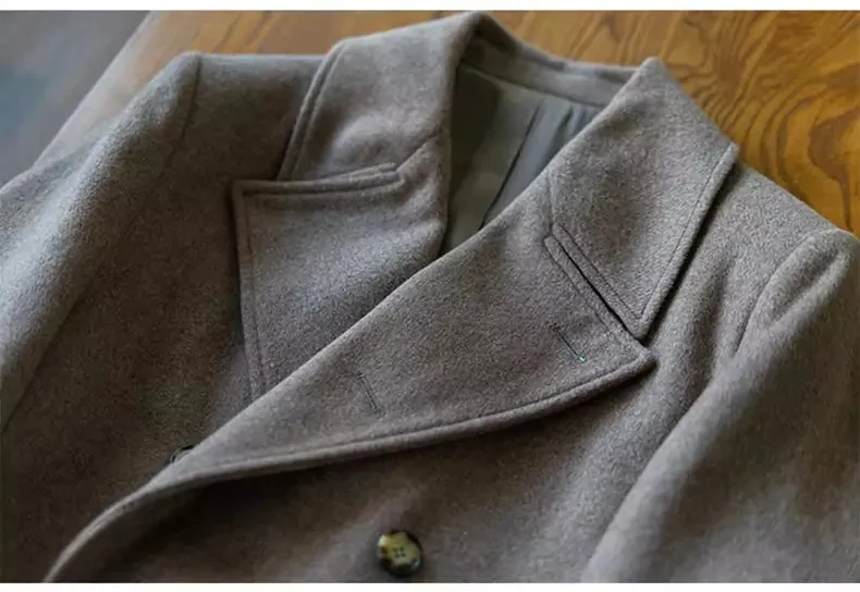 Classic Double-Breasted Wool Coat