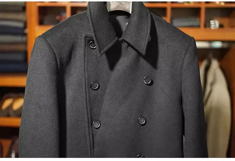 Classic Double-Breasted Wool Coat