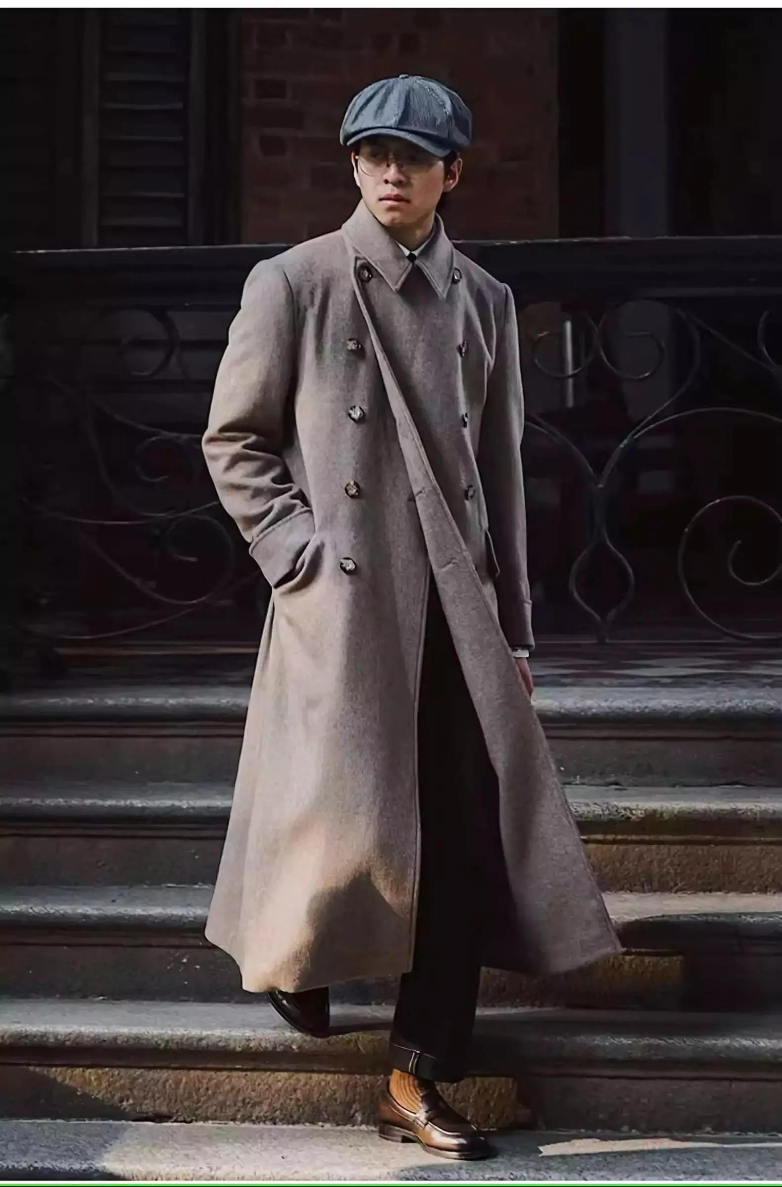 Classic Double-Breasted Wool Coat