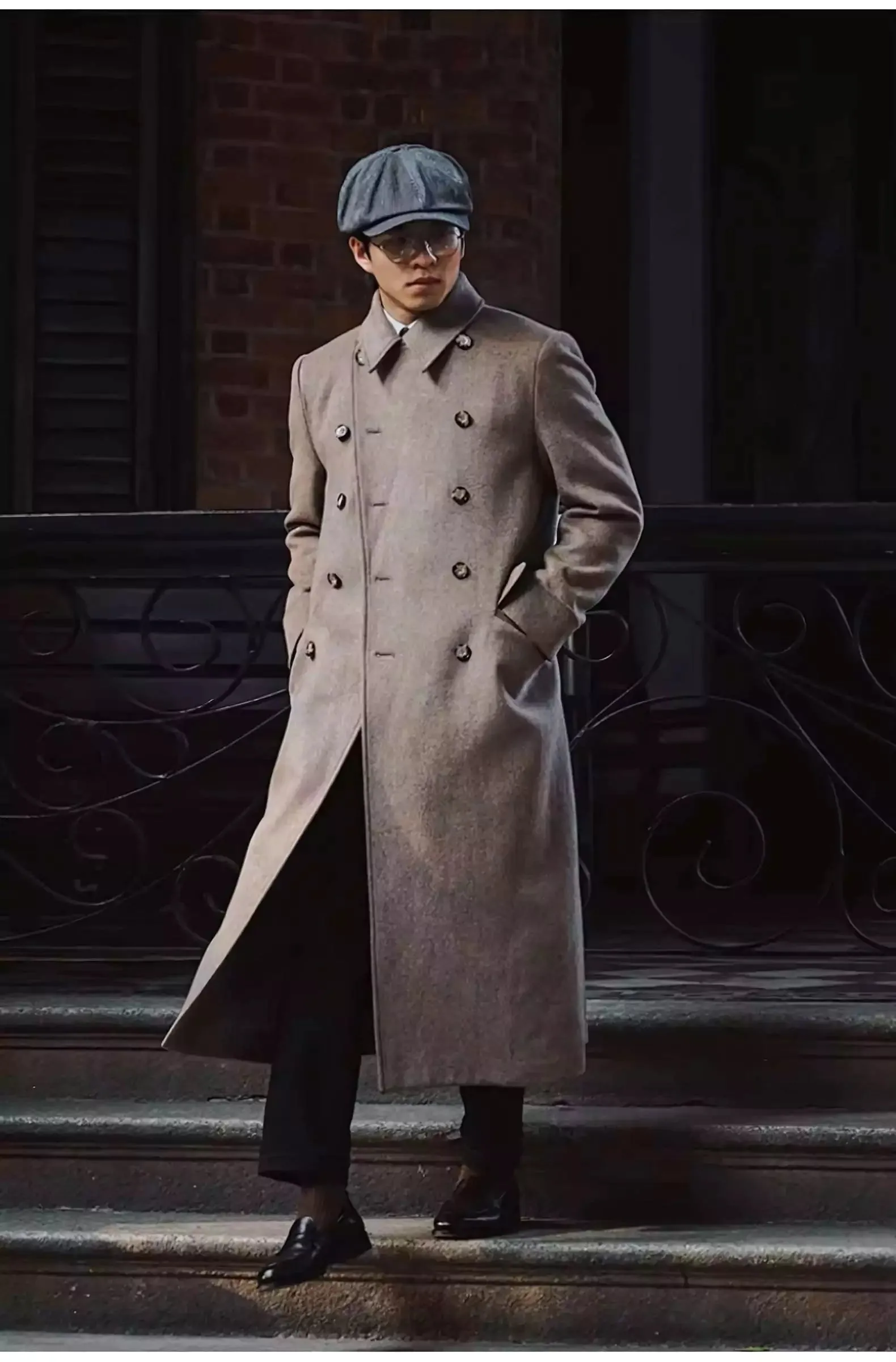 Classic Double-Breasted Wool Coat