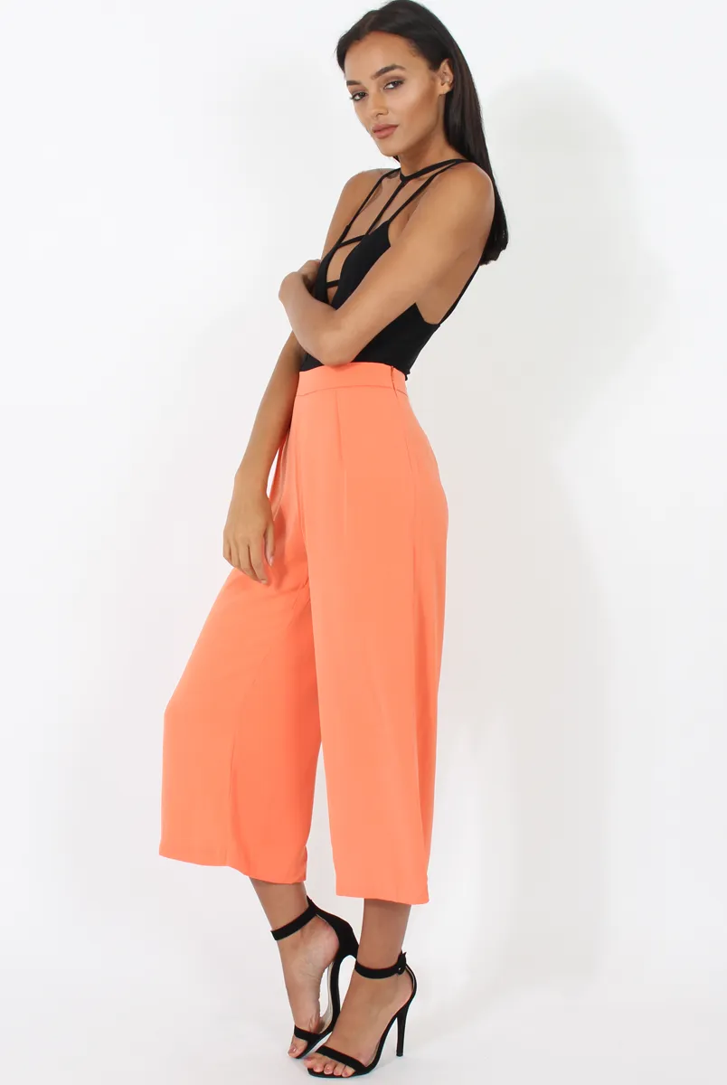 Coral Side Slit Culottes - Odette