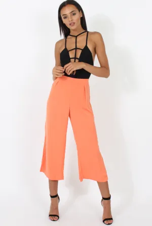 Coral Side Slit Culottes - Odette