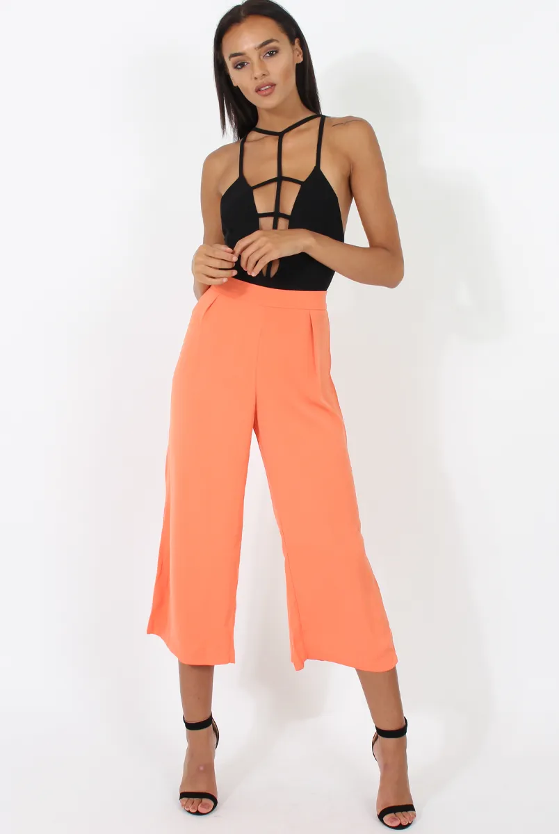 Coral Side Slit Culottes - Odette