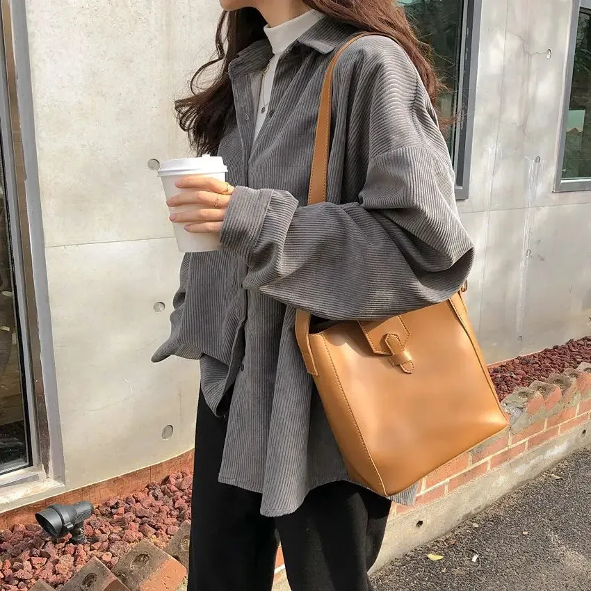 Corduroy Shirt Women's Long Sleeve Top Women's Outerwear Women's Autumn Coat Korean Fashion Brand Clothing