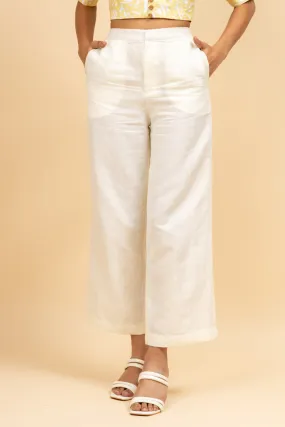 Cotton Linen Women's Classic White Pant