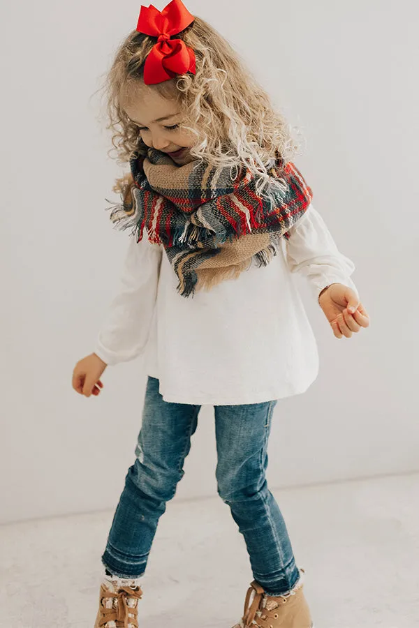 Cozy Love Children's Infinity Scarf In Tan