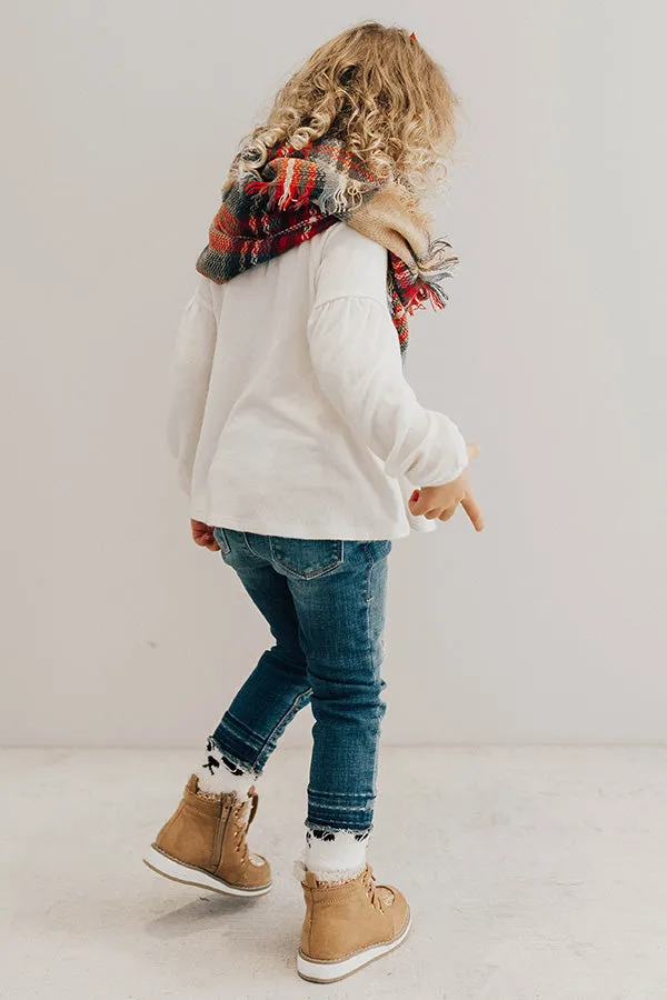 Cozy Love Children's Infinity Scarf In Tan