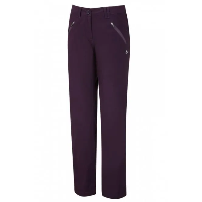 Craghoppers CWJ1072 Ladies Kiwi Pro Stretch Trousers Dark Purple