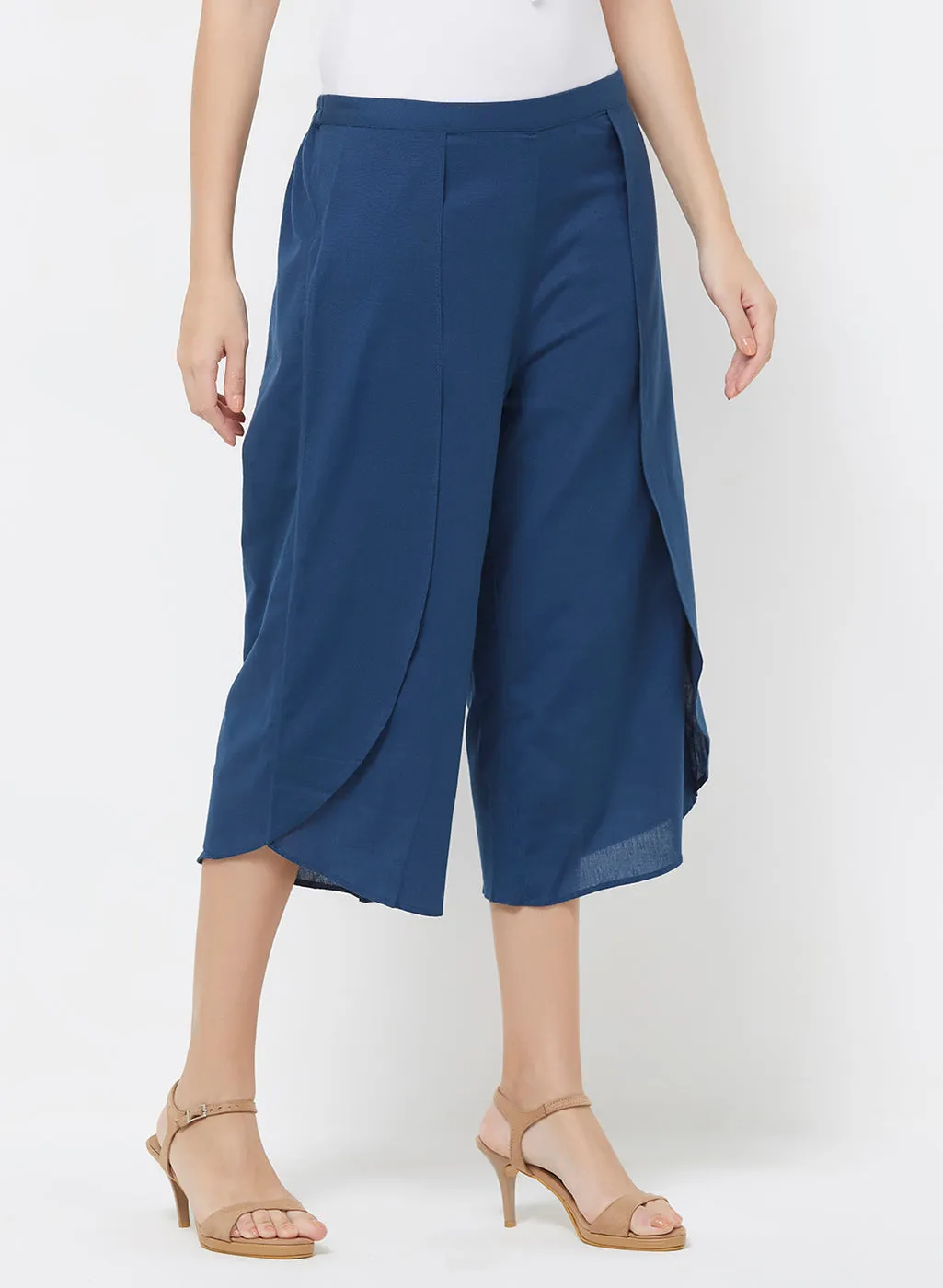 Dark Blue Solid Culotte