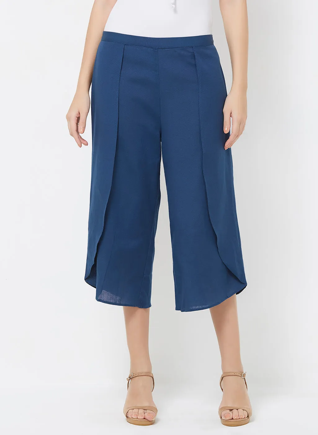 Dark Blue Solid Culotte