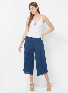 Dark Blue Solid Culotte