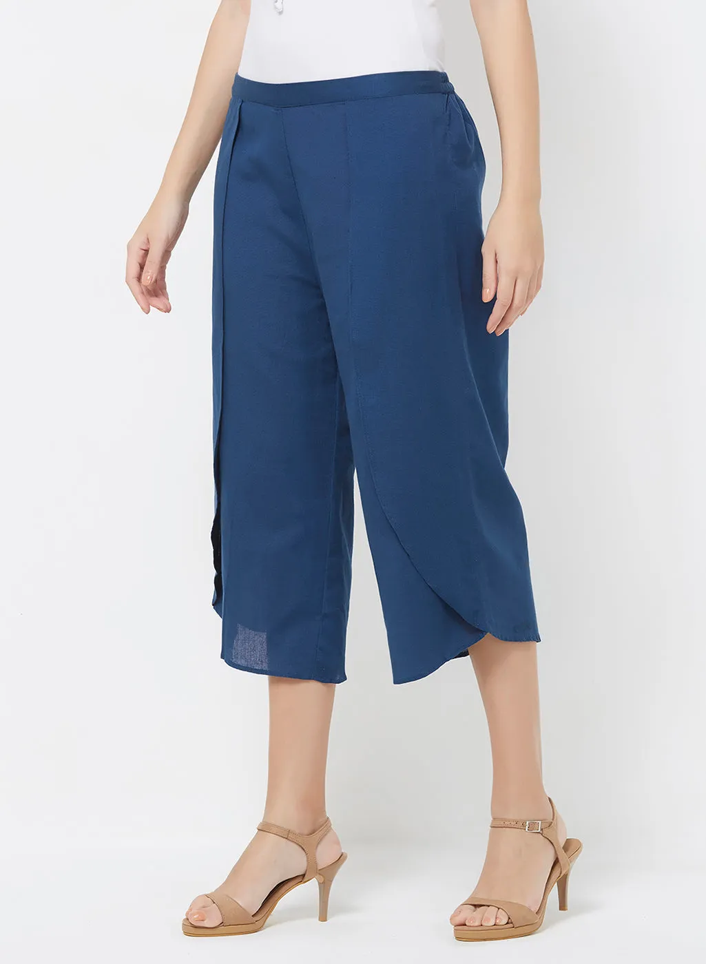 Dark Blue Solid Culotte