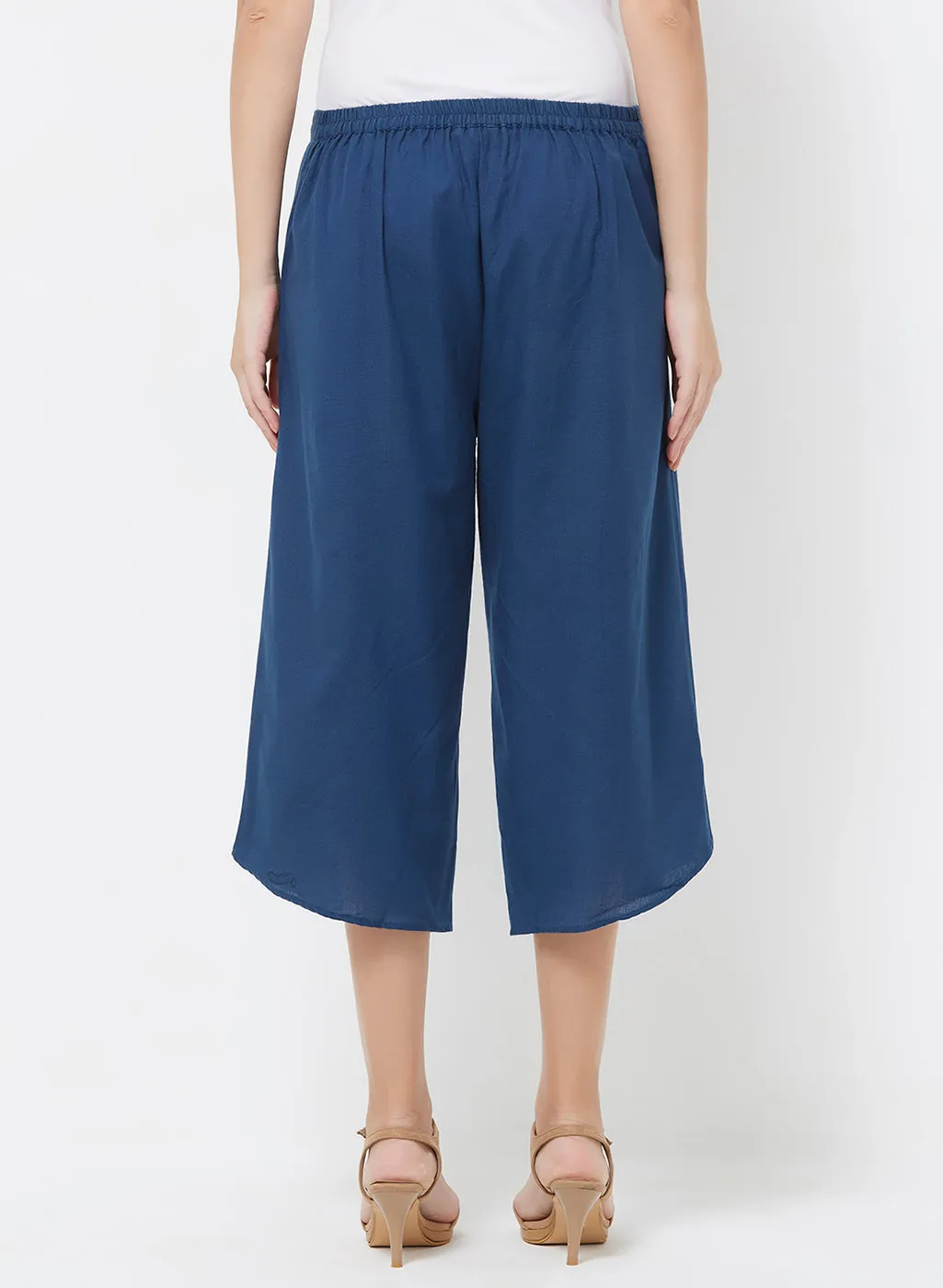 Dark Blue Solid Culotte