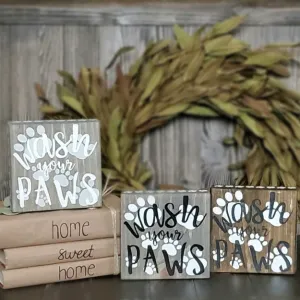 Decorative Wood Tile | Wash Your Paws