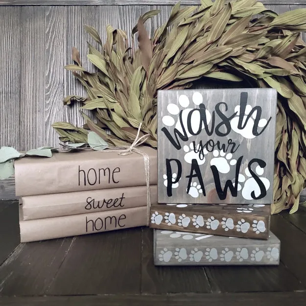 Decorative Wood Tile | Wash Your Paws