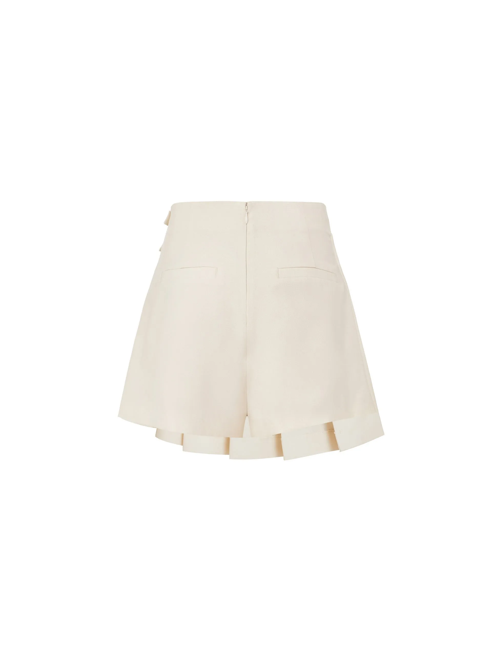 Detachable Pleated Patch Culottes