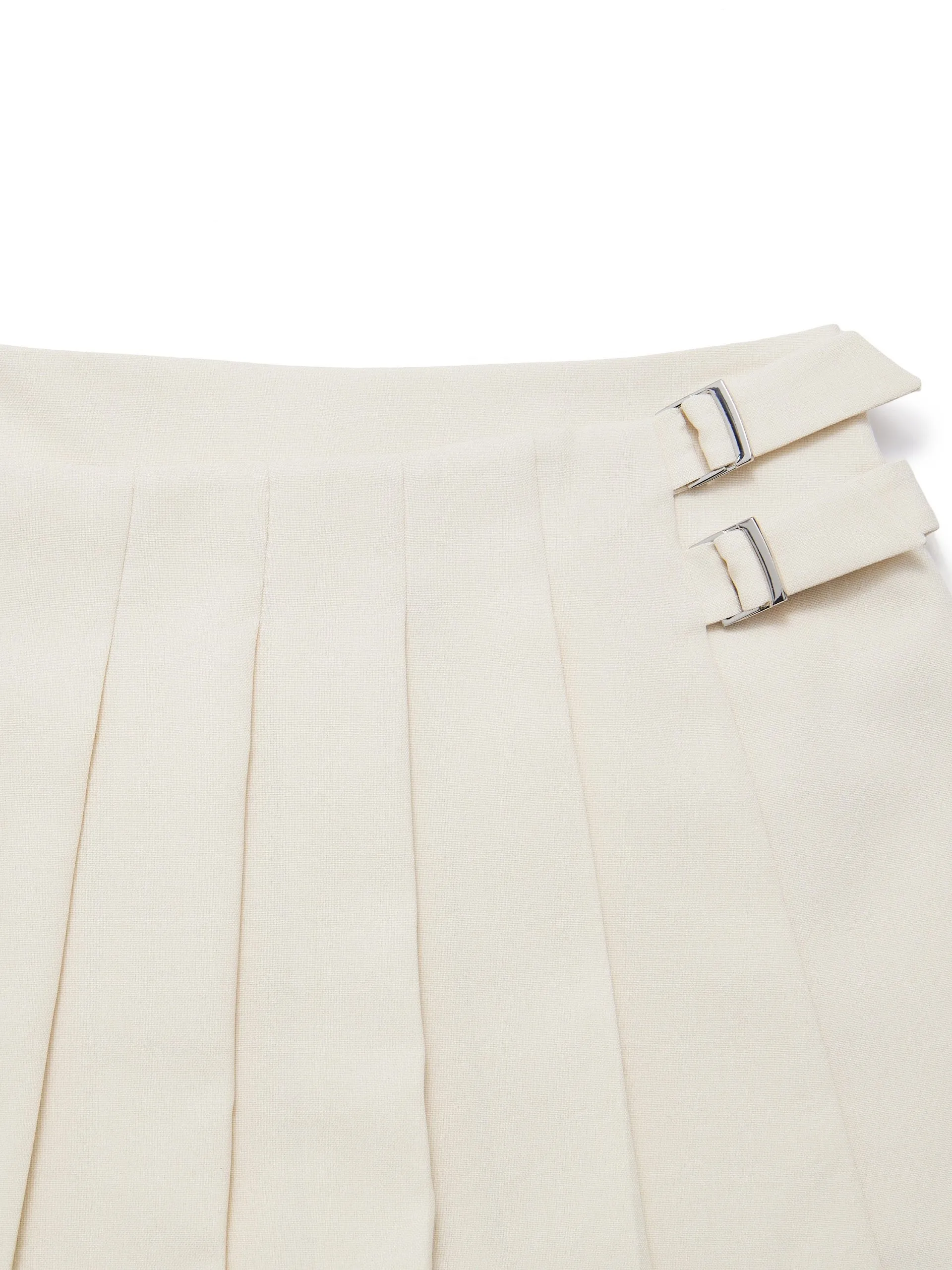 Detachable Pleated Patch Culottes