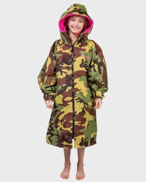 Dryrobe Advance Kids Long Sleeve - Camo / Pink