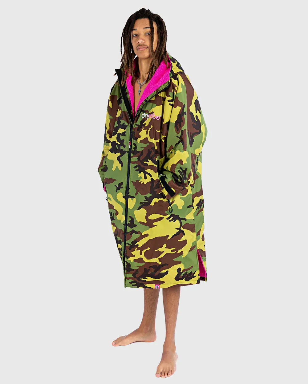 Dryrobe Advance LONG Sleeve Changing Robe V3 - Camo / Pink