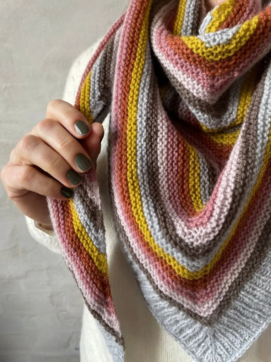 Easy Peasy striped shawl by Önling, No 2 knitting kit