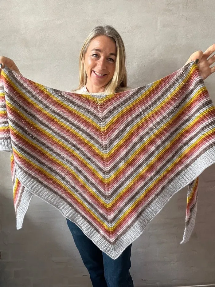 Easy Peasy striped shawl by Önling, No 2 knitting kit