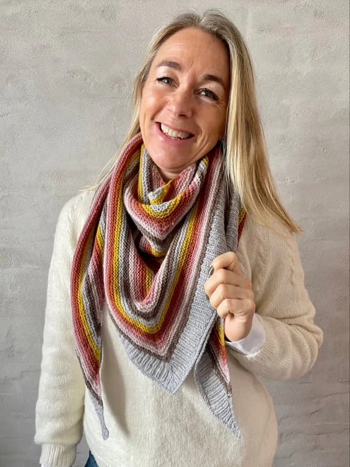 Easy Peasy striped shawl by Önling, No 2 knitting kit