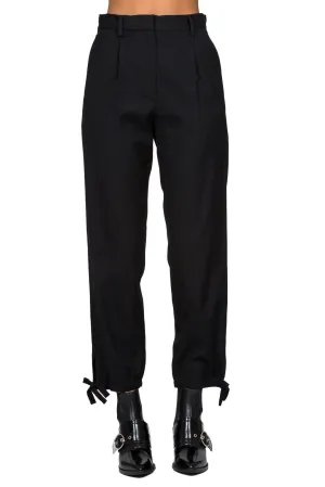 Elastic Hem Straight Trousers