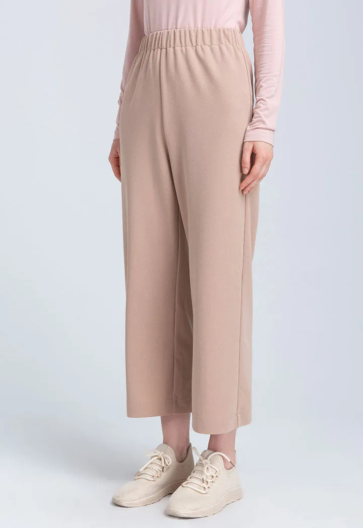 Elastic Waist Wide Culottes