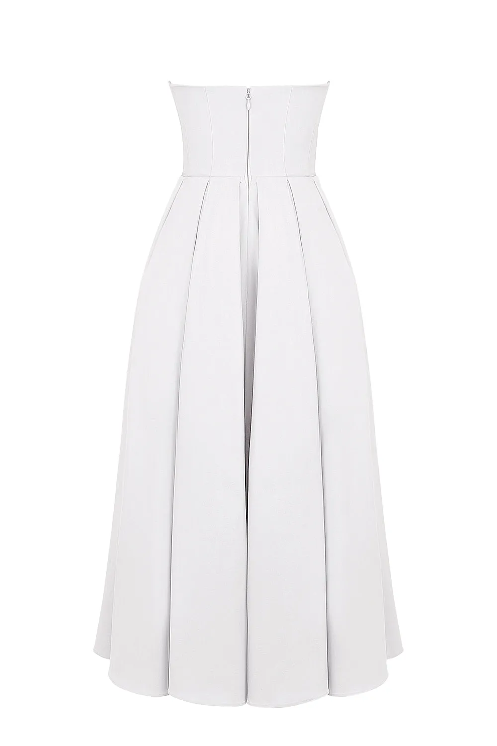 Elize White Strapless Midi Dress