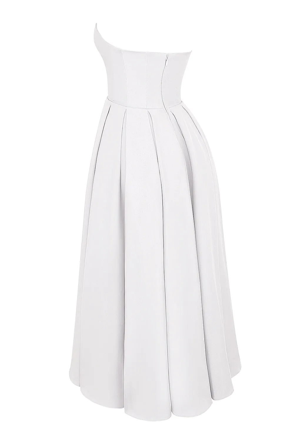 Elize White Strapless Midi Dress