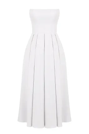 Elize White Strapless Midi Dress