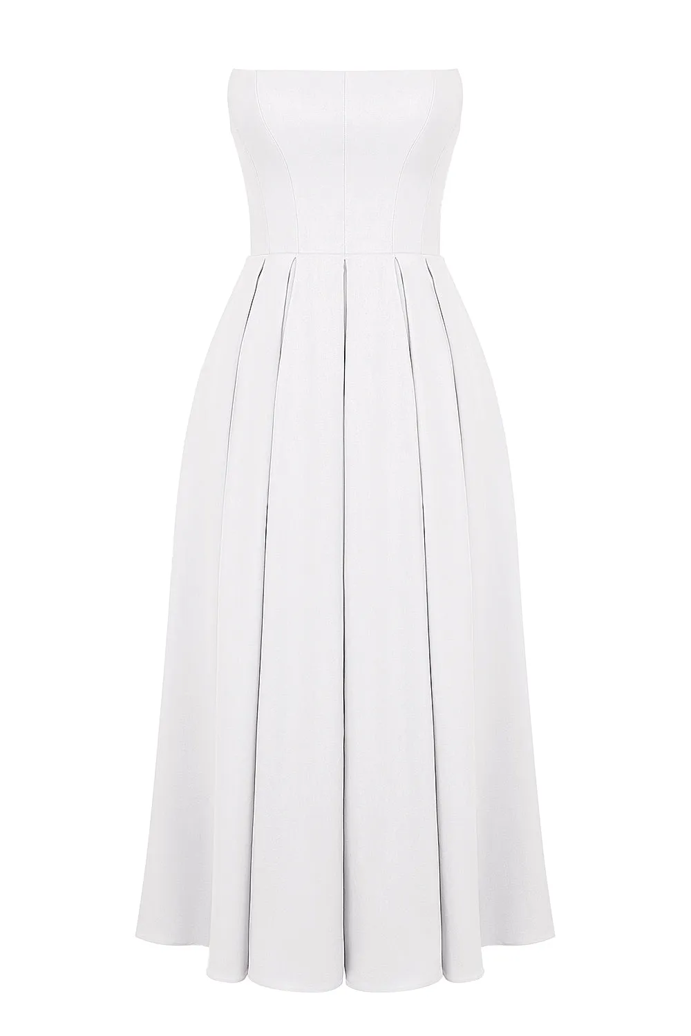 Elize White Strapless Midi Dress