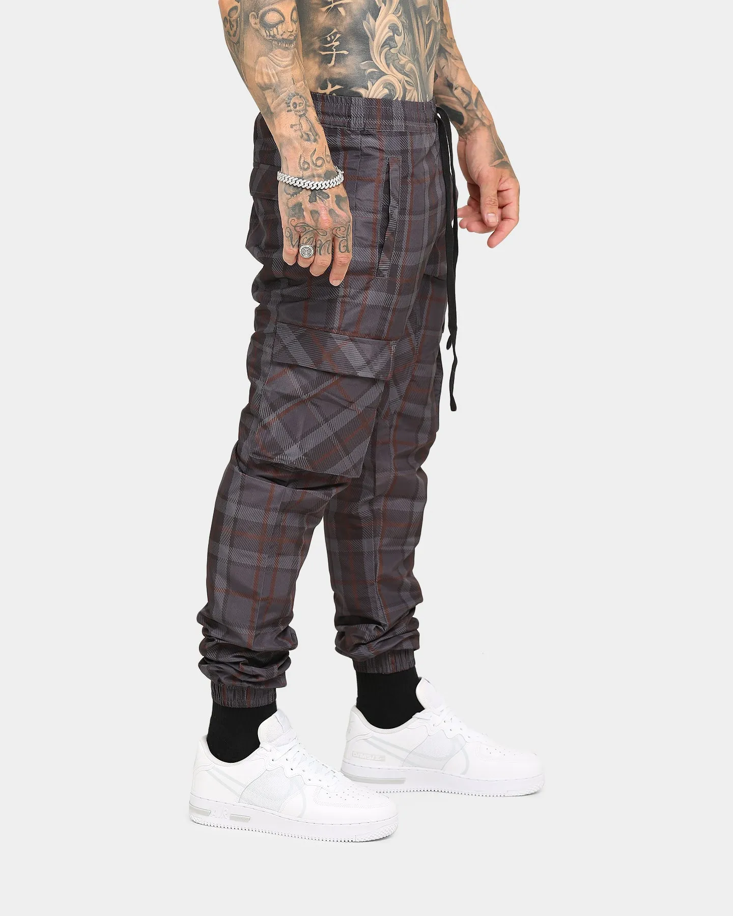 EN ES Plaid Jogger Grey