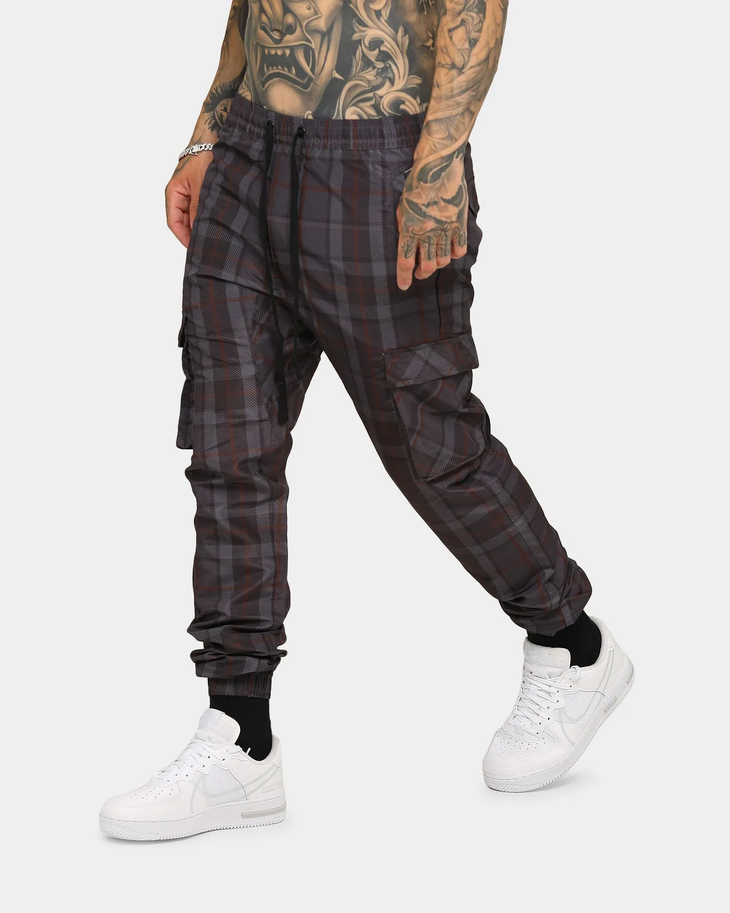 EN ES Plaid Jogger Grey