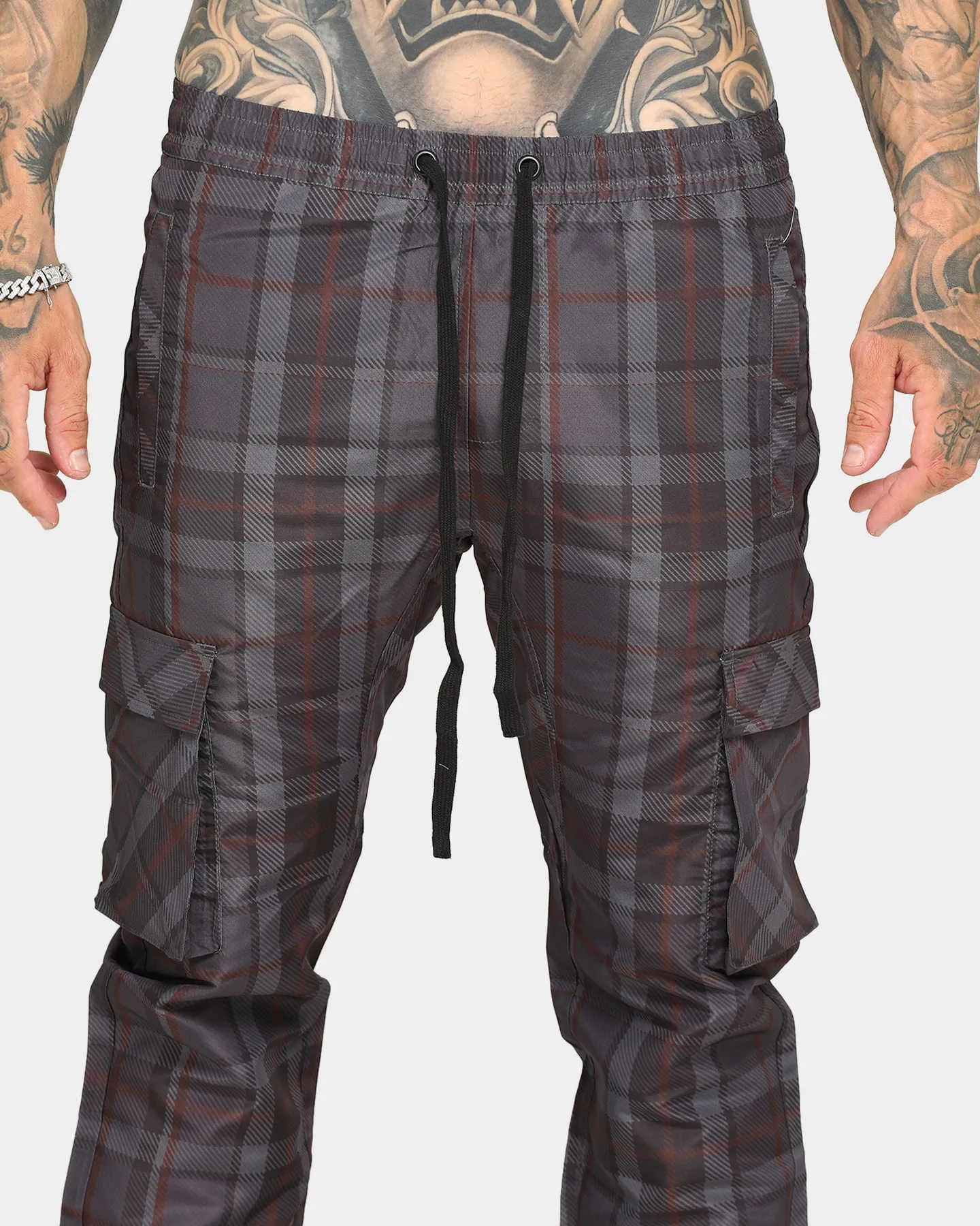 EN ES Plaid Jogger Grey