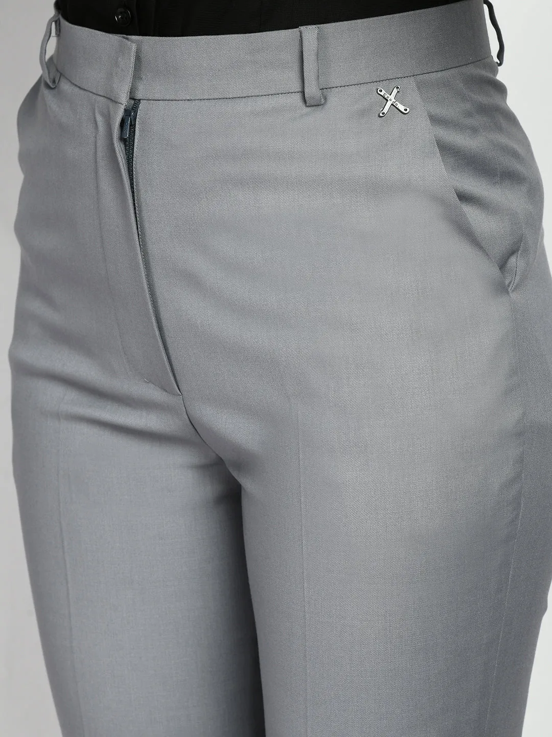 Exude Adroitness Straight Trousers (Grey)