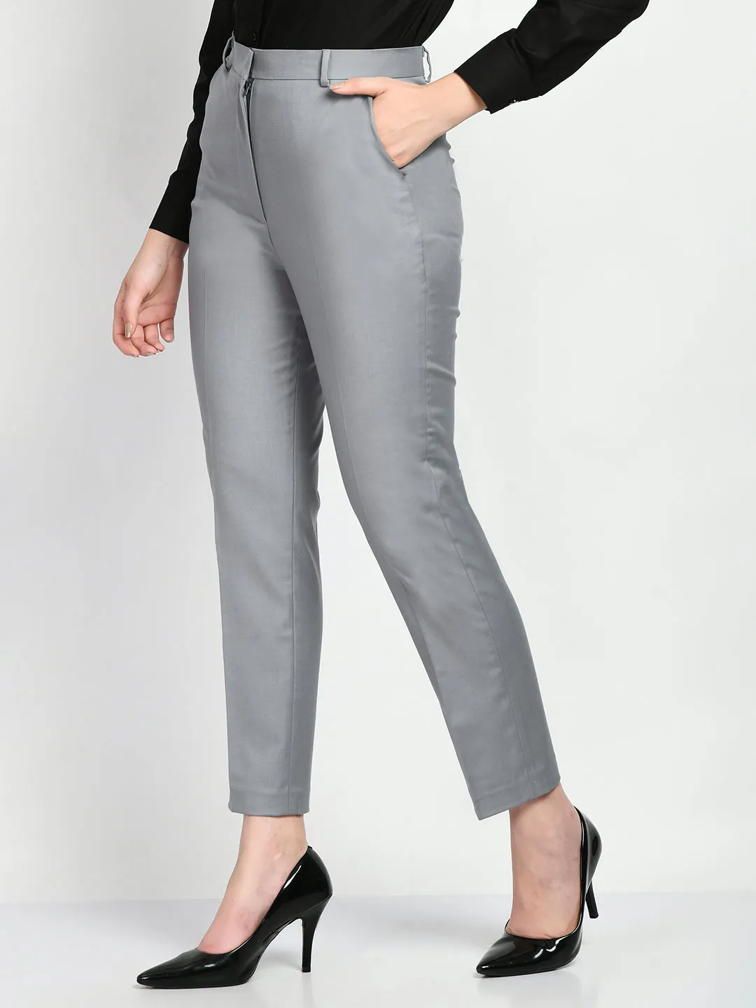 Exude Adroitness Straight Trousers (Grey)