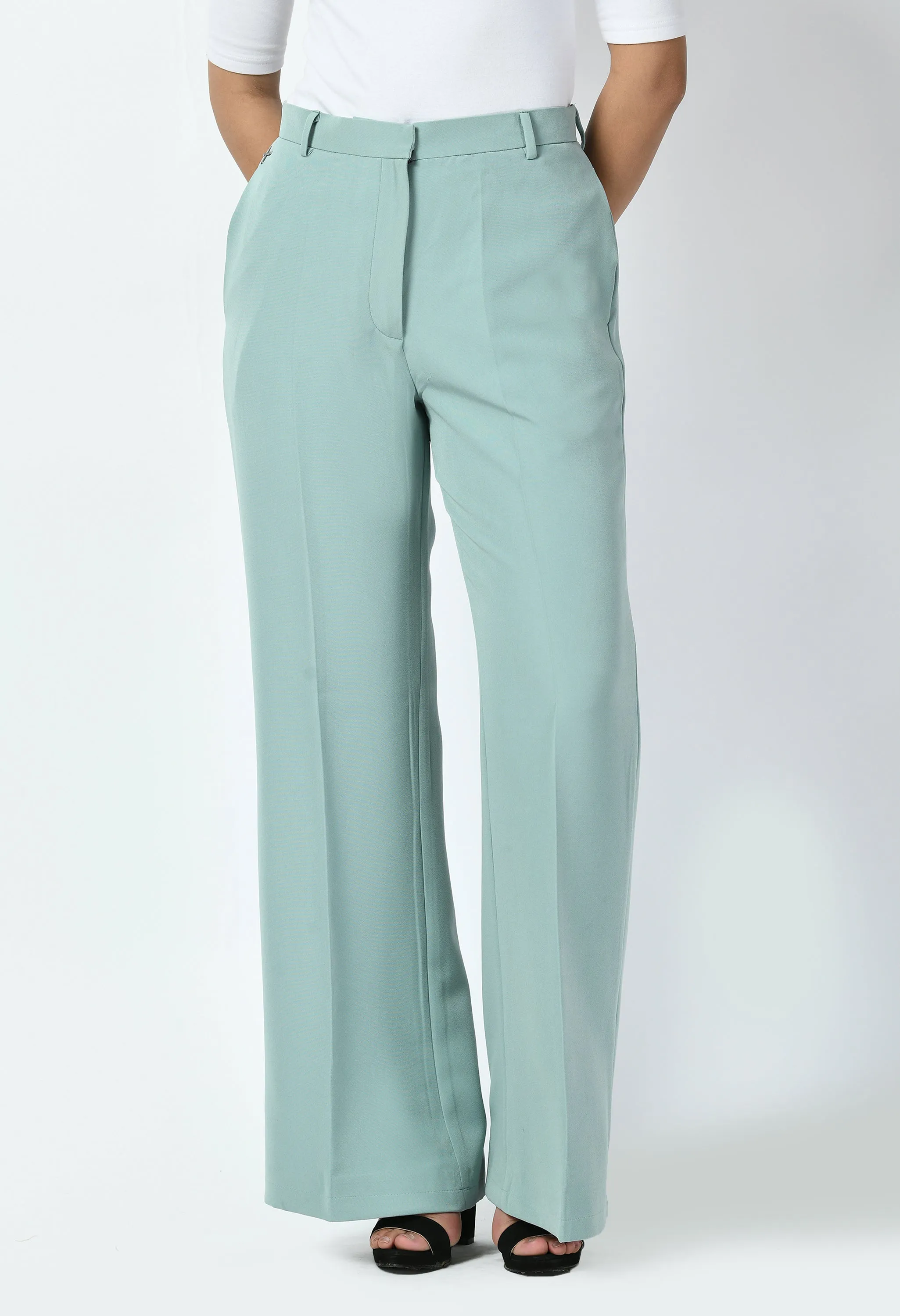 Exude Vitality Formal Blazer with Bootcut Trousers (Cyan Blue)