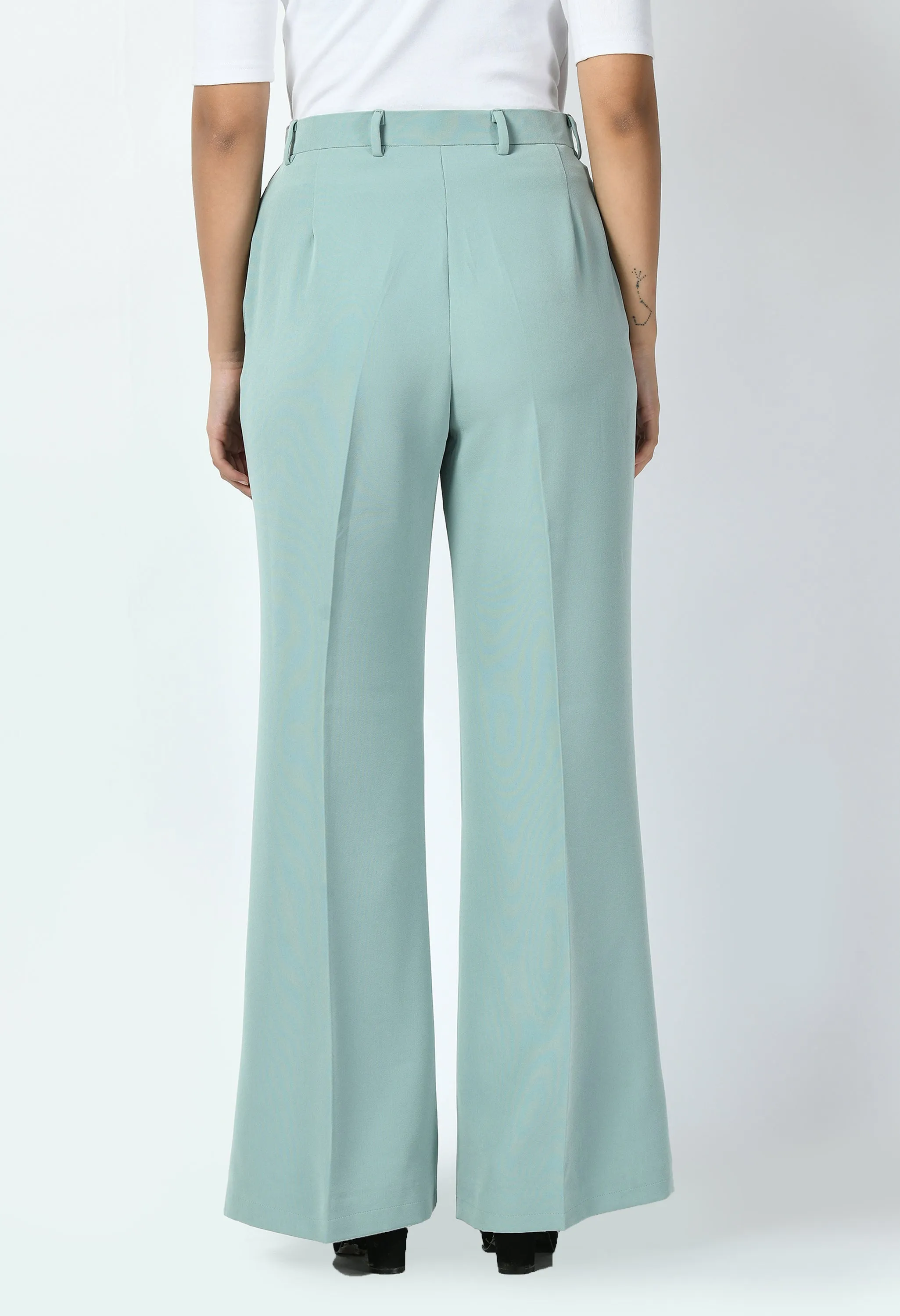 Exude Vitality Formal Blazer with Bootcut Trousers (Cyan Blue)