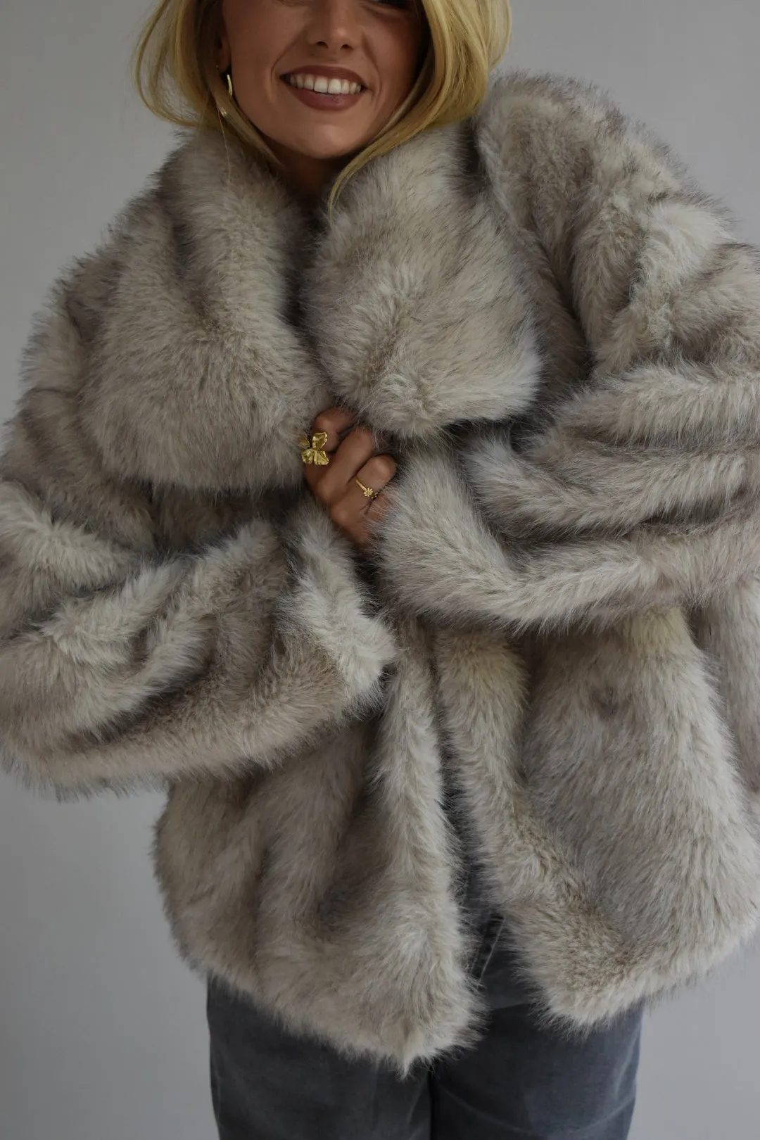 Faux fur coat